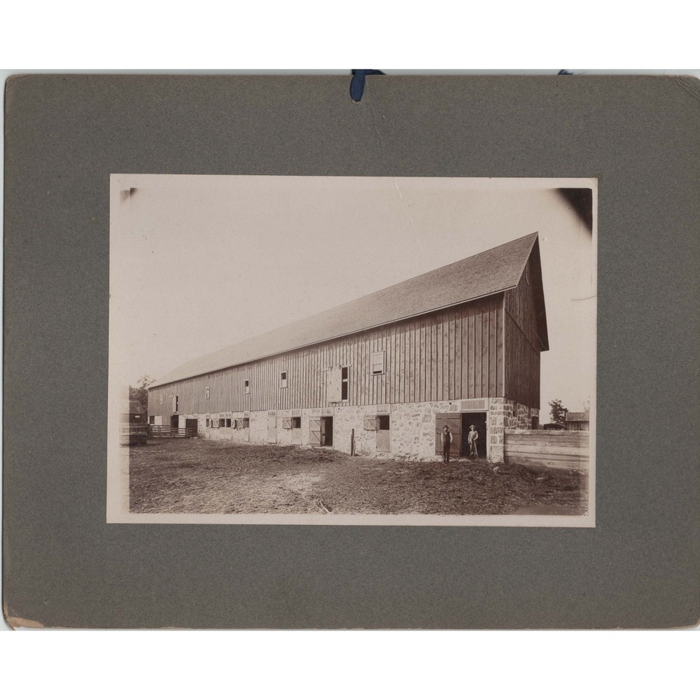 Antique 1904 James McDowell Barn Photo Sepia Horse Farm Architecture 7x5 Mount - Picture 3 of 3